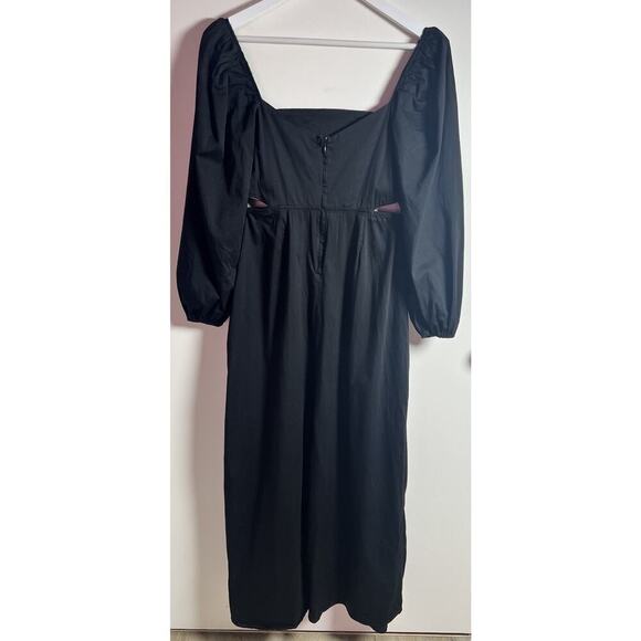 Anthropologie Especia Wallis Black Embroidered Boho Event Maxi Stretch Dress M - Picture 6 of 16